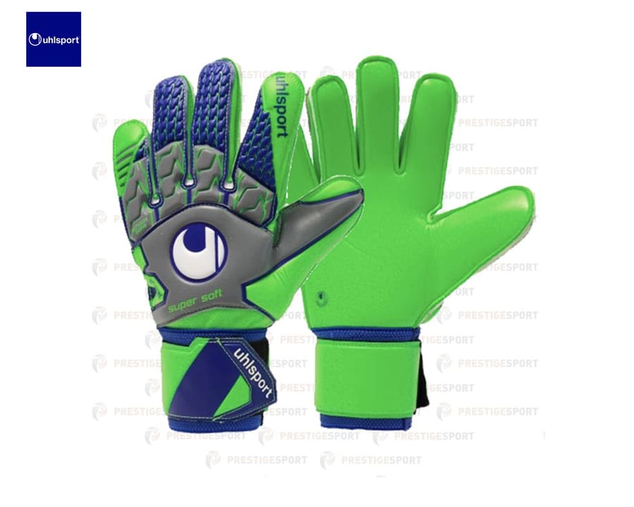 UHLSPORT TENSIONGREEN SUPERSOFT VERDE-GRIGIO GUANTI PORTIERE