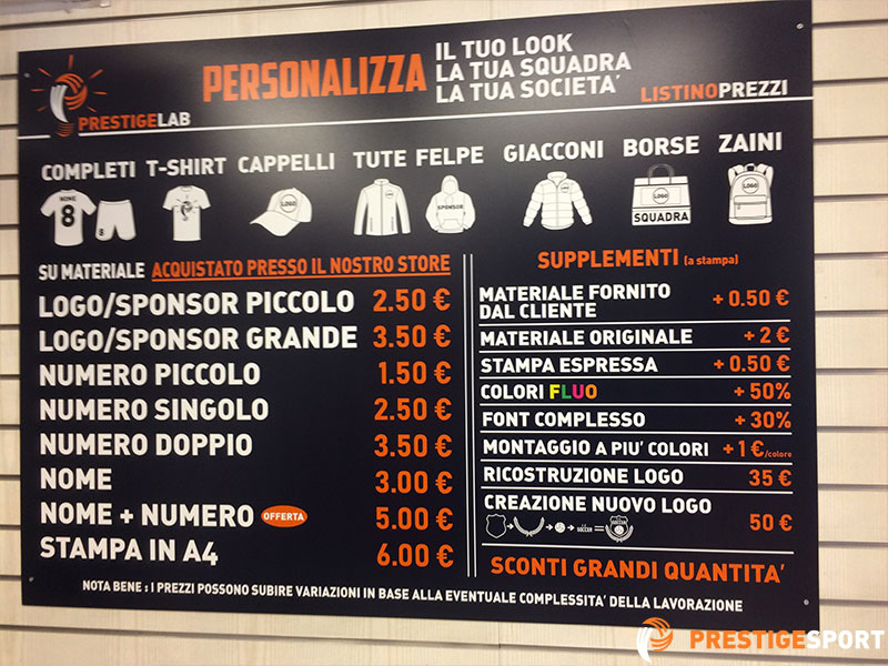 PrestigeSport negozio di abbigliamento sportivo a Roma