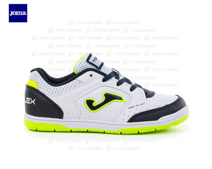 JOMA TOP FLEX JUNIOR 2002 BIANCO-BLU SCARPA CALCIO A 5 INDOOR BAMBINO