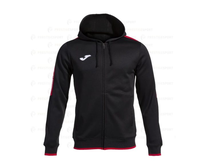 Felpa con Cappuccio Joma Olimpiada Nero-Rosso