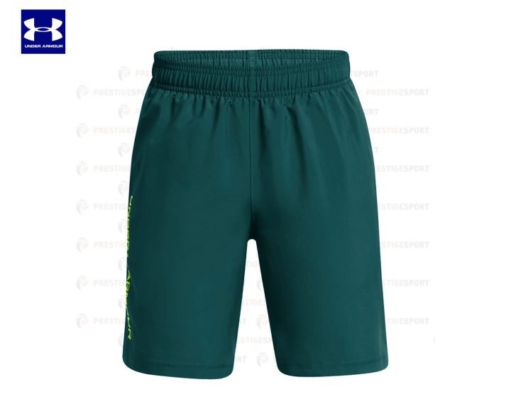 UNDER ARMOUR WOVEN WORDMARK PANTALONCINO VERDE PETROLIO